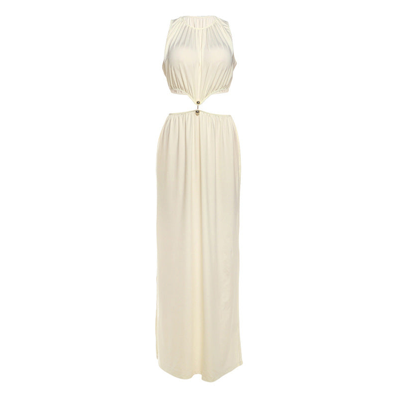 Trendy Sexy Midi Dress With Waist Cutout