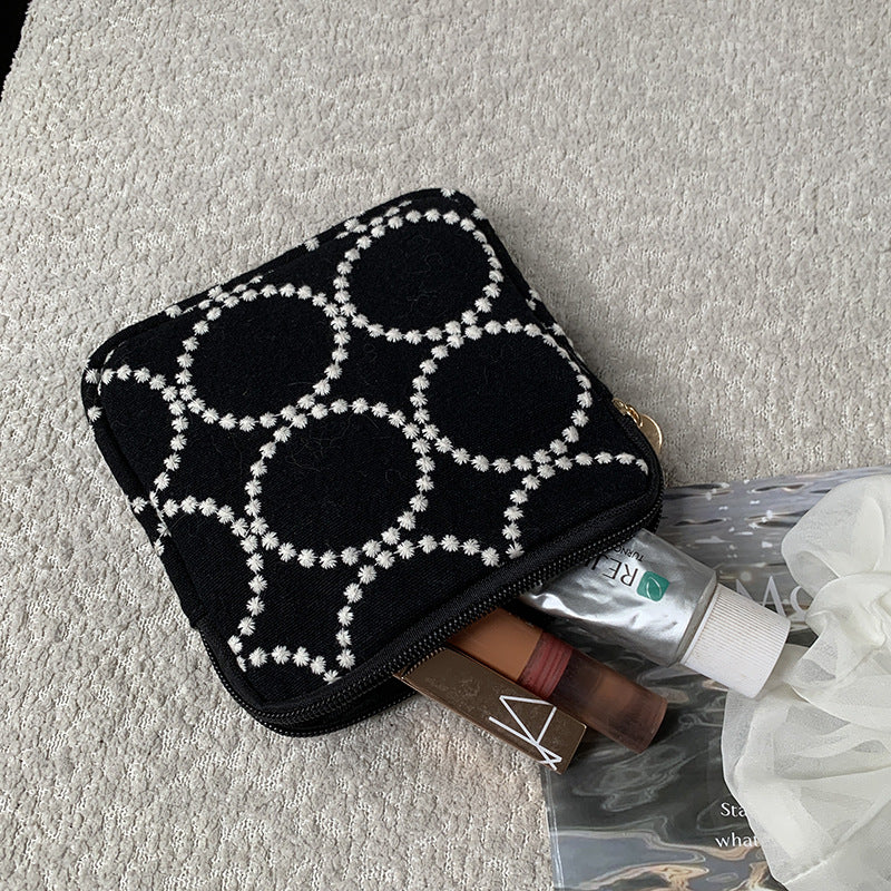 Embroidered Makeup Bag Retro Coin Purse Storage Pouch