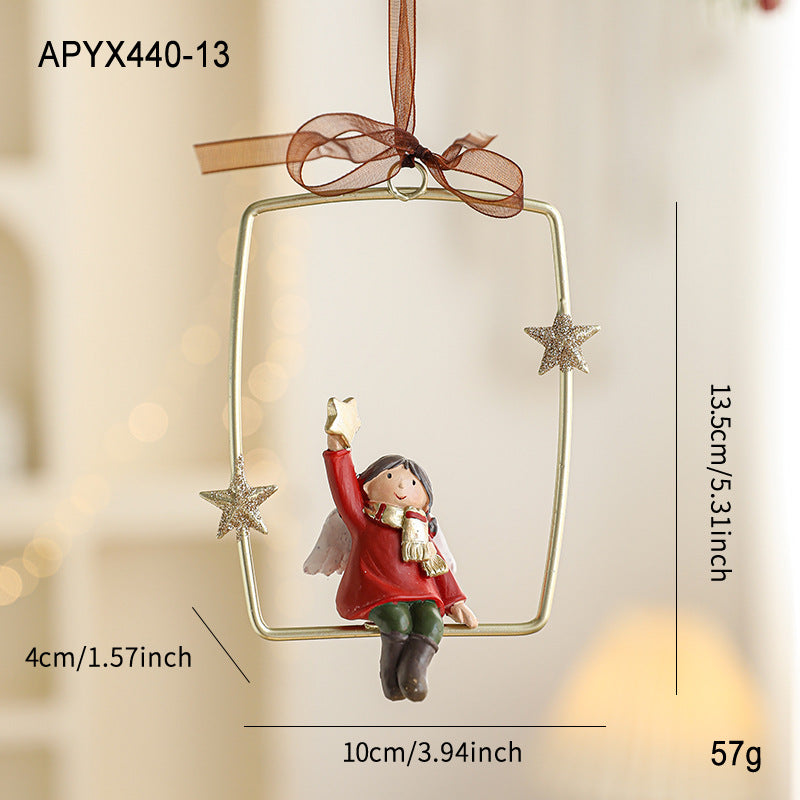 Colorful Resin Christmas Cartoon Hanging Ornament