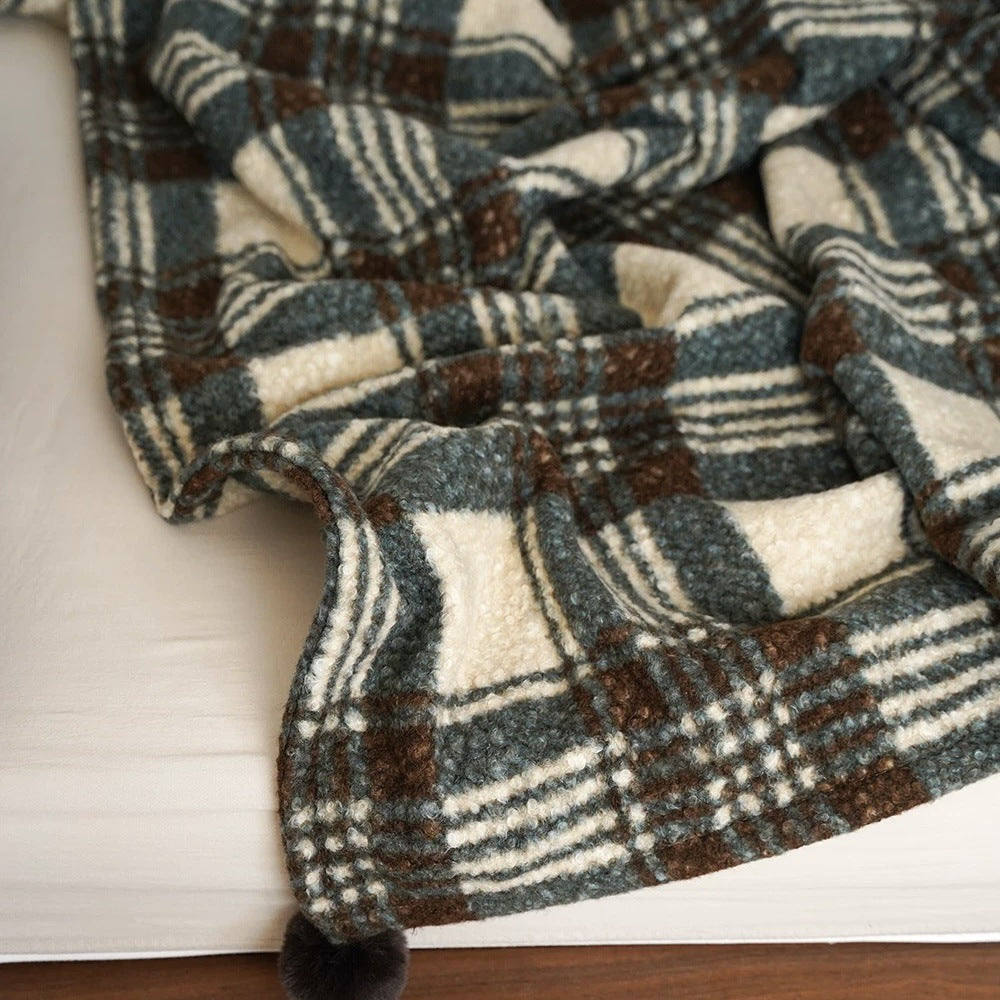 Vintage Plaid Soft Thicken Warm Blanket
