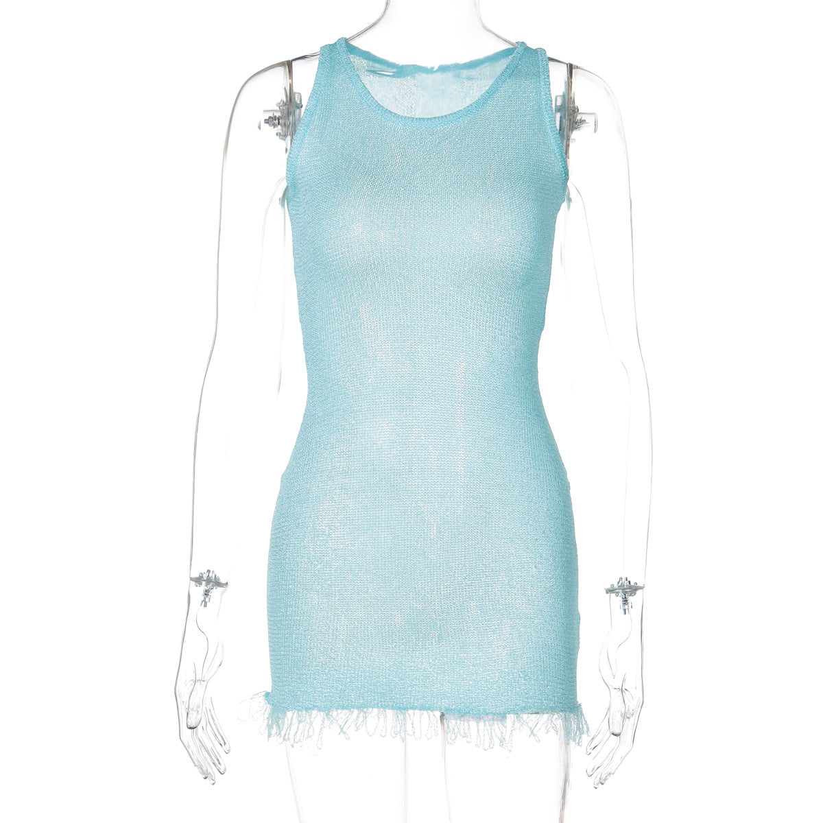 Trendy Sleeveless Bodycon Dress in Solid Colors