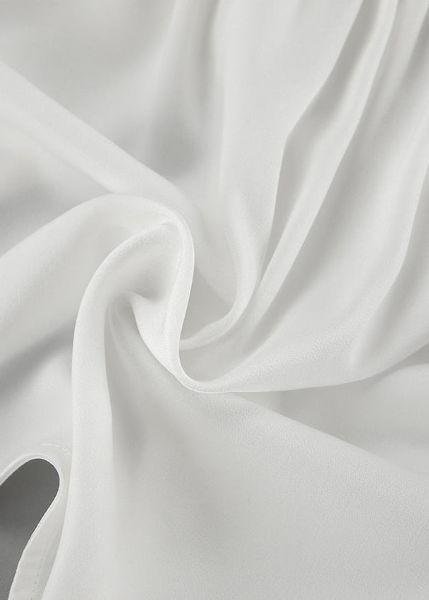 Satin Blouse With Twist Front And Puff Sleeves