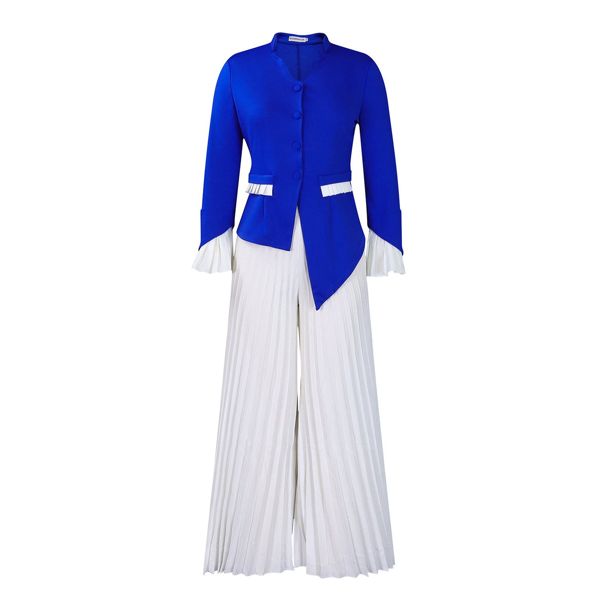 Fashionable Bell Sleeve Top And Wide Leg Pants Set