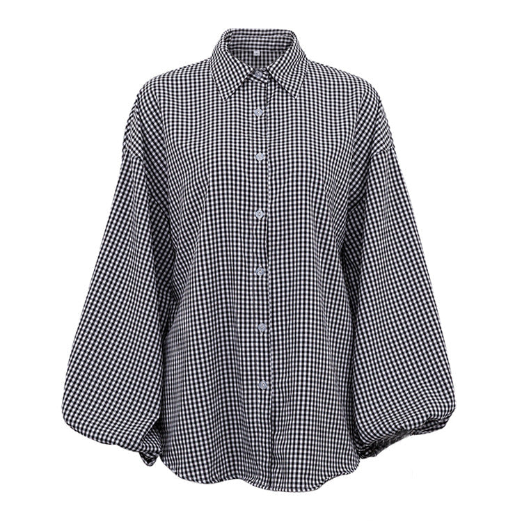 Chic Plaid Long Sleeve Shirt Elegant Casual Top