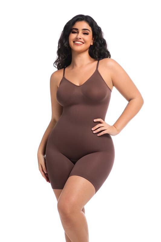 Slimming Seamless Bodysuit With Adjustable Straps And Butt Lifting Design