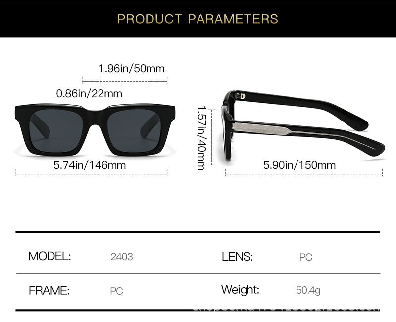 Trendy Polarized Square Frame Acetate Sunglasses