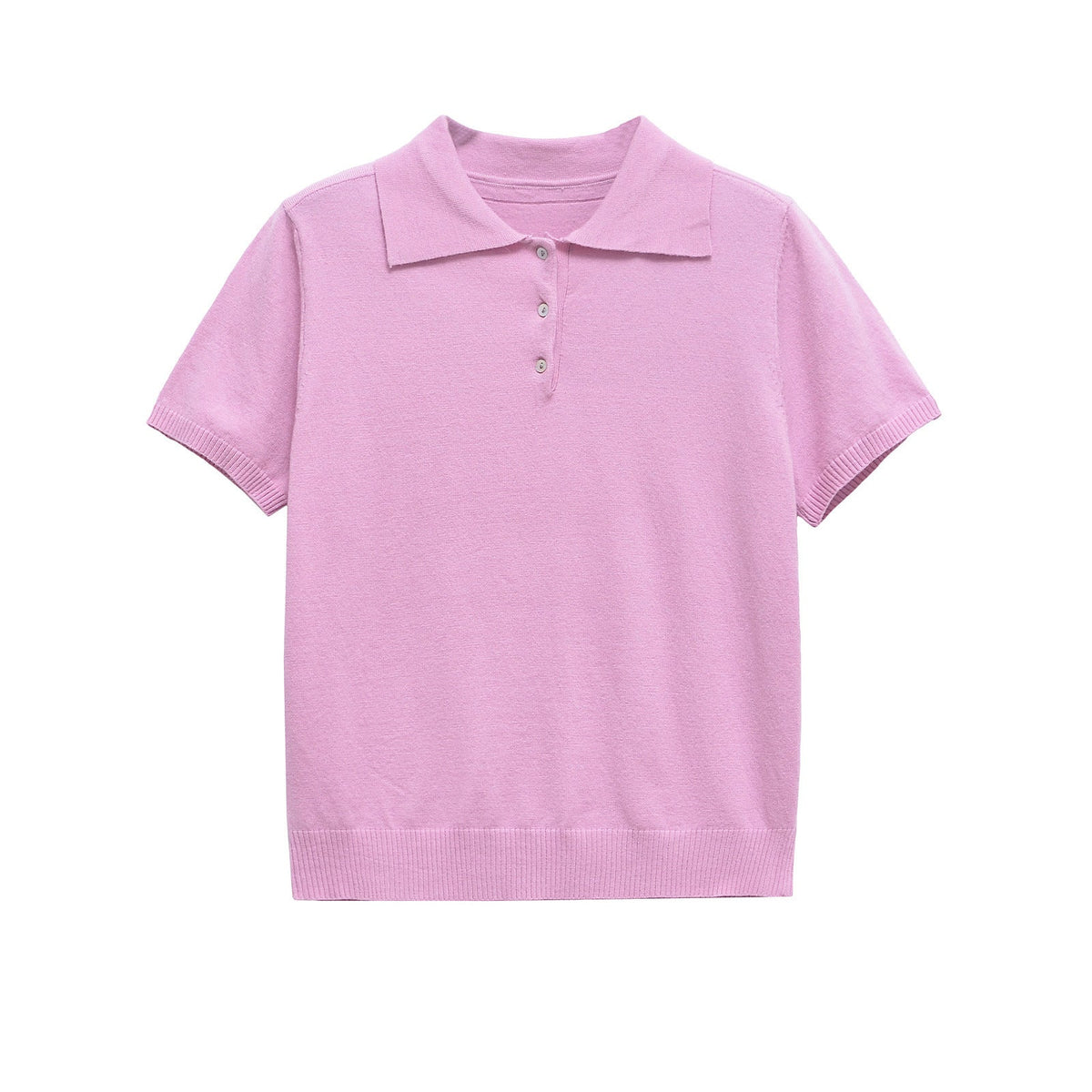 Casual Short Sleeve Plolo Collar Tops