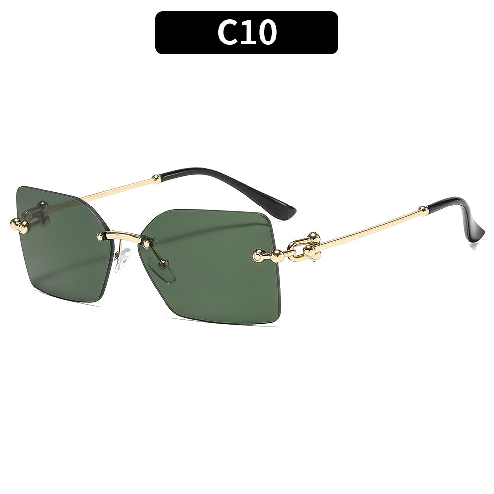 Trendy Stylish Square Metal Sunglasses UV400 Protection