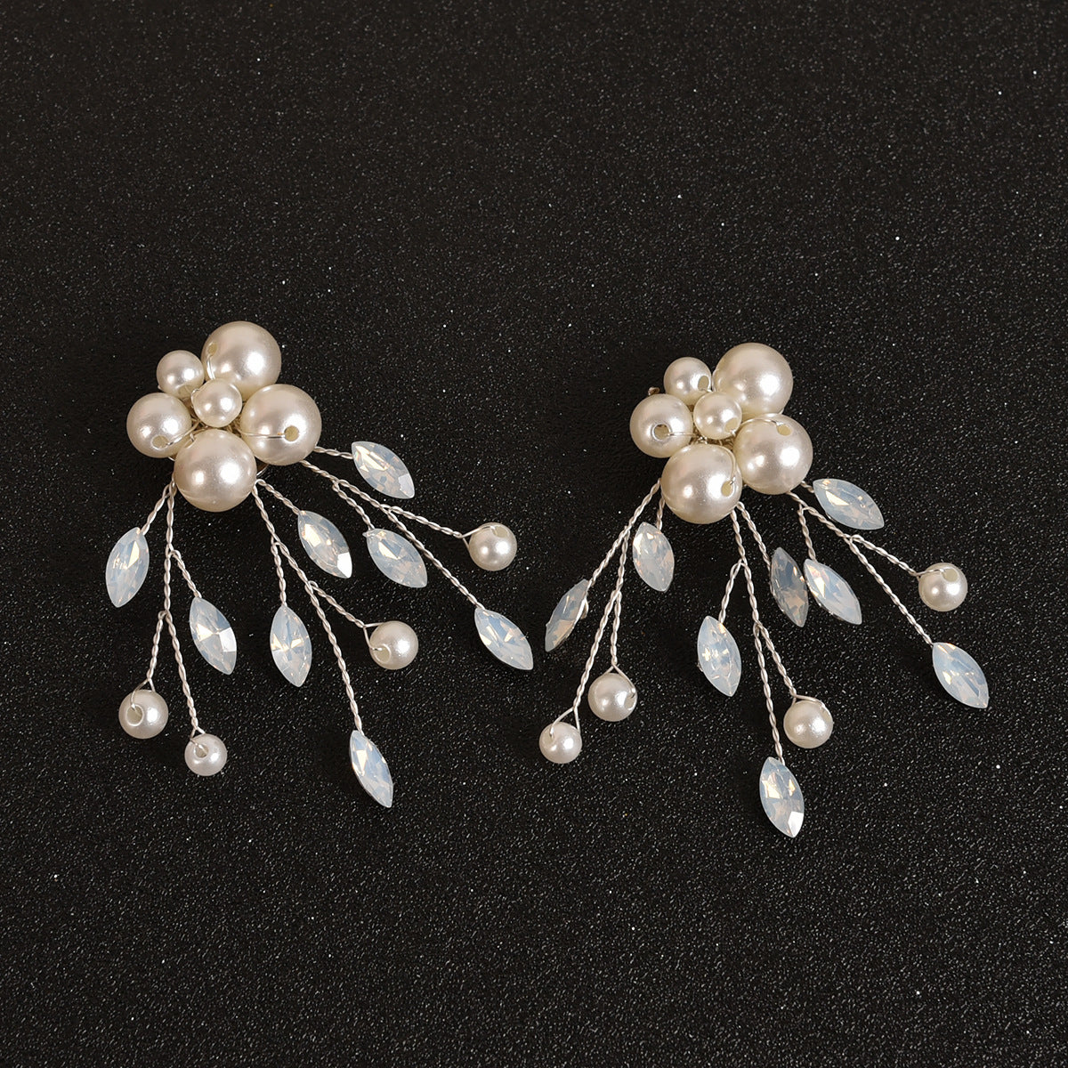 Removable Pearl Protein Blue Rhinestone Shoe Clips Floral Accessories