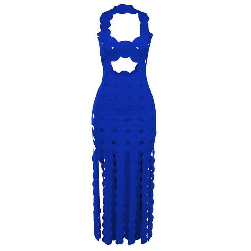 Sexy Hollow High-Waist Bodycon Maxi Dress