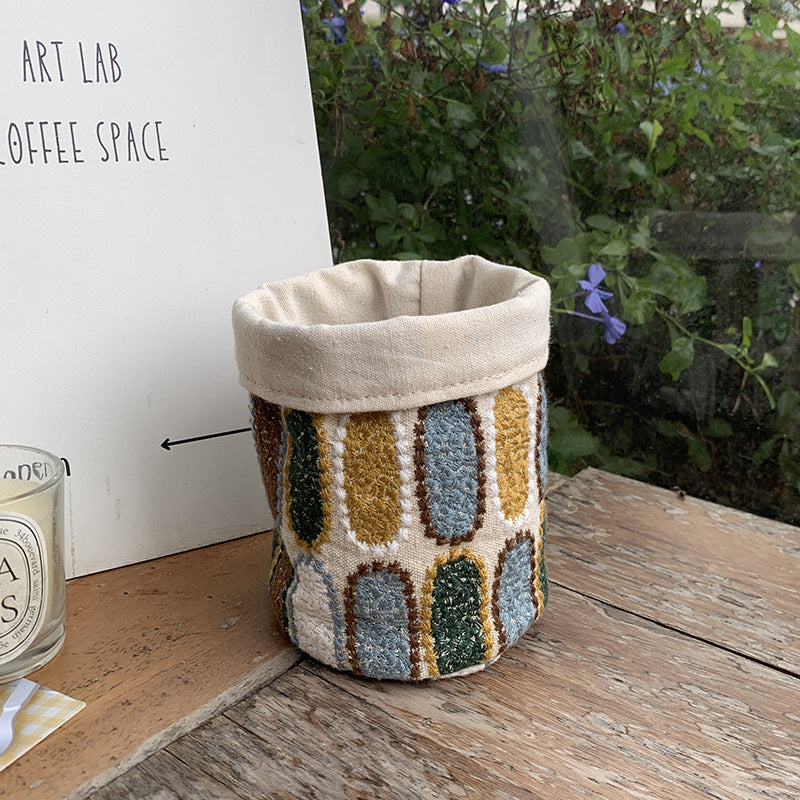 Creative Cotton Linen Pencil Holder for Makeup Brushes and Office Supplies