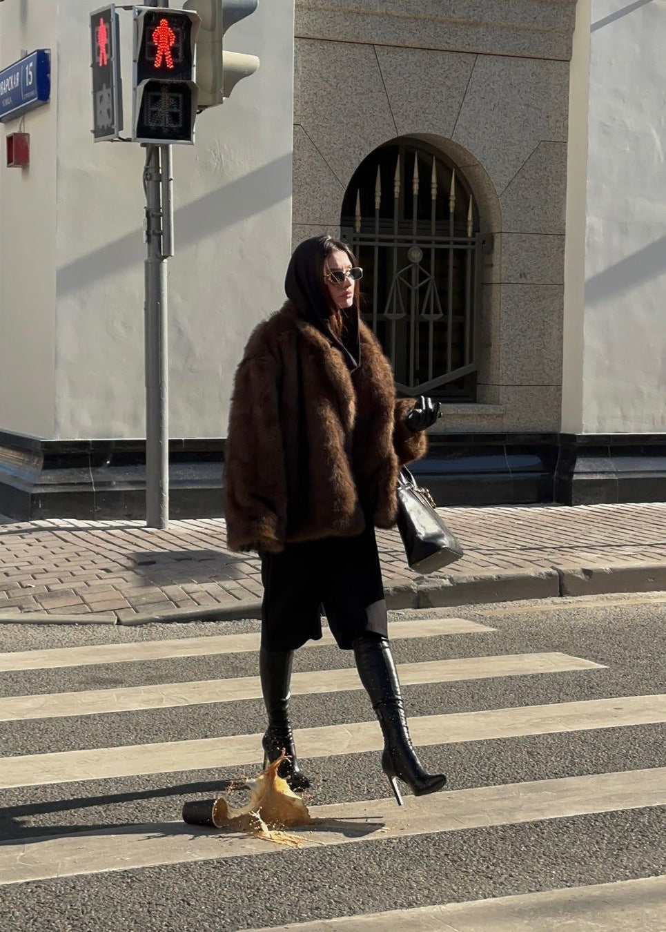 Faux Fur Jacket Dark Brown Ultra Soft Texture
