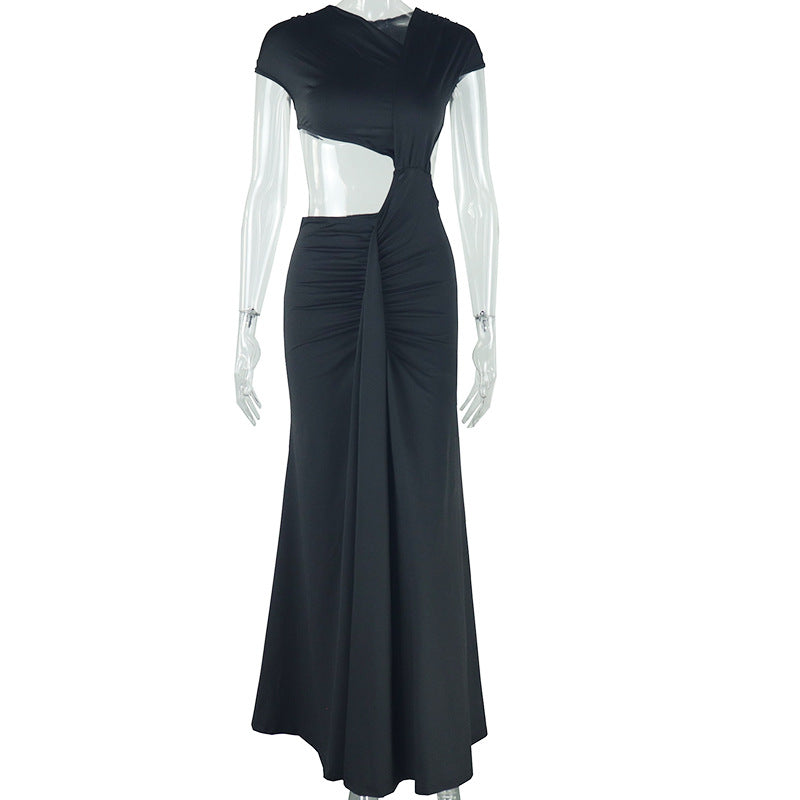 Trendy Solid Color Sleeveless Fish Tail Dress