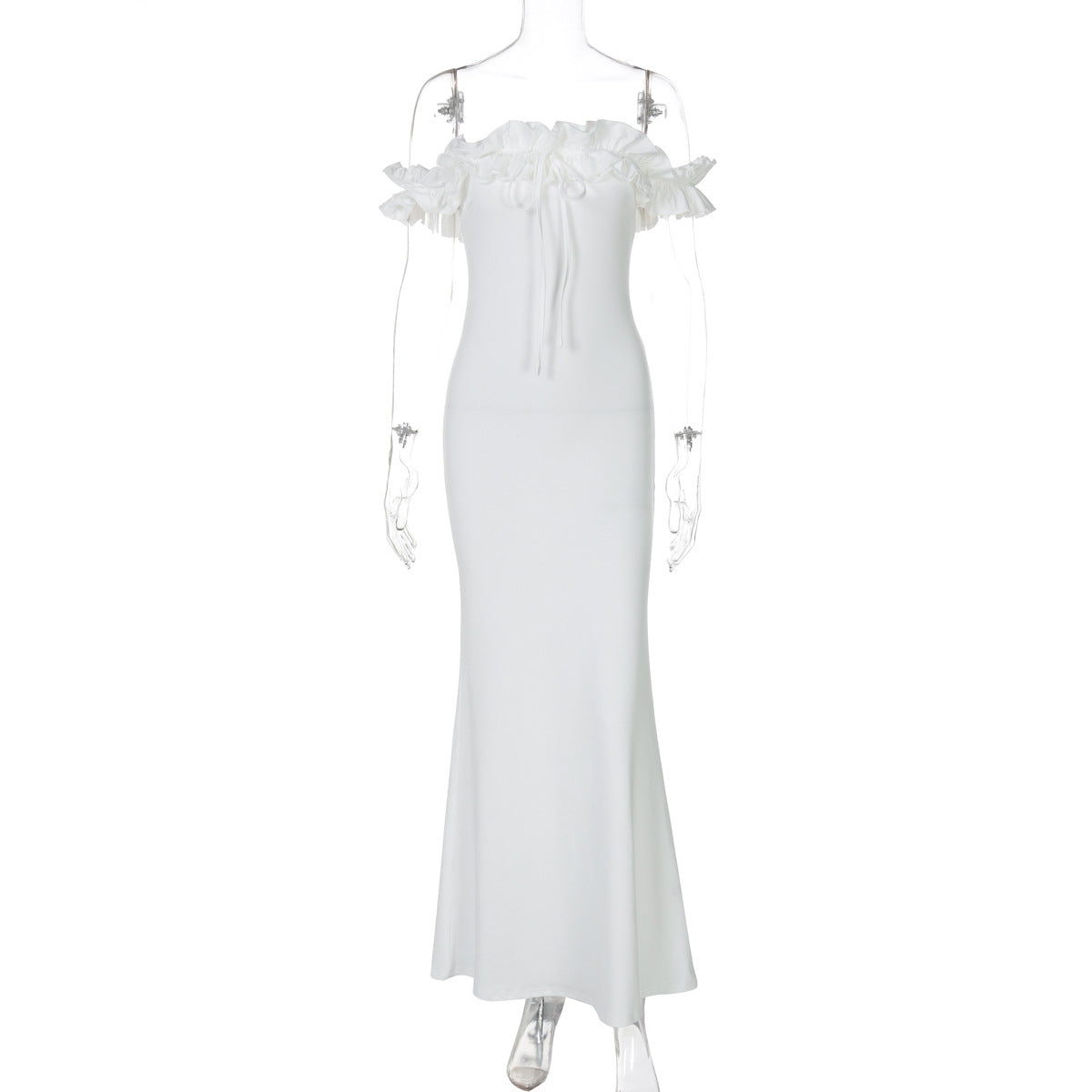 Elegant Off-Shoulder Ruffled Bodycon Dress