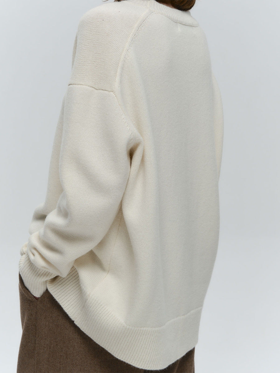 Cozy Crew Neck Knitted Sweater Casual All-Season