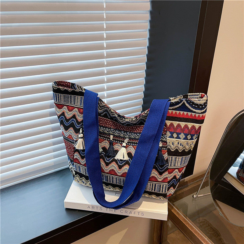 Colorful Canvas Tote Bag Stylish Shoulder Bag