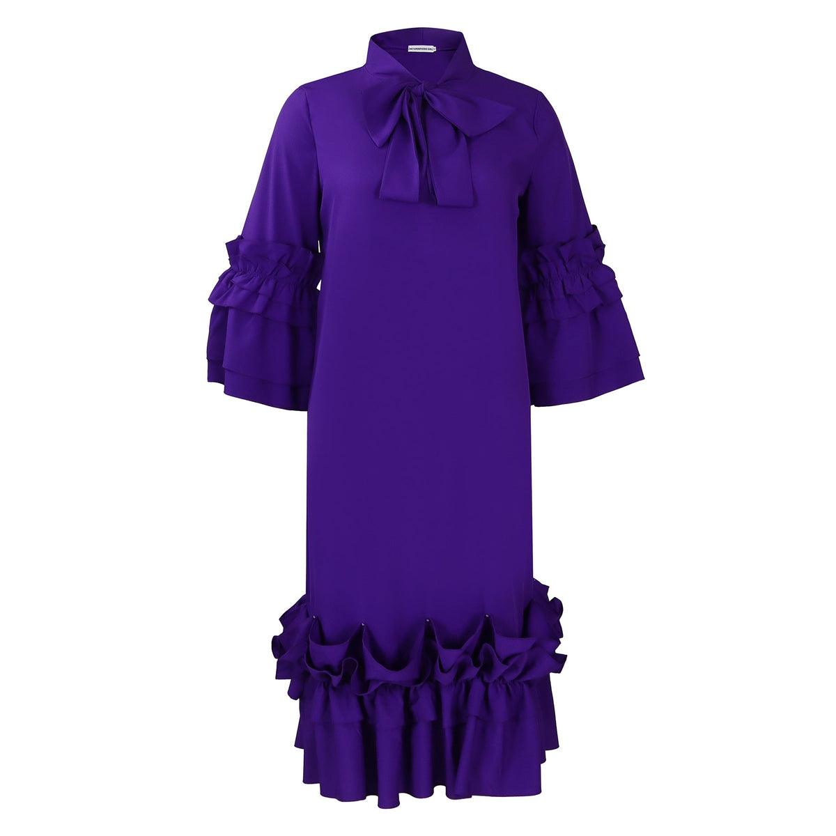 Fashionable Ruffle Sleeve Plus Size Casual Dress