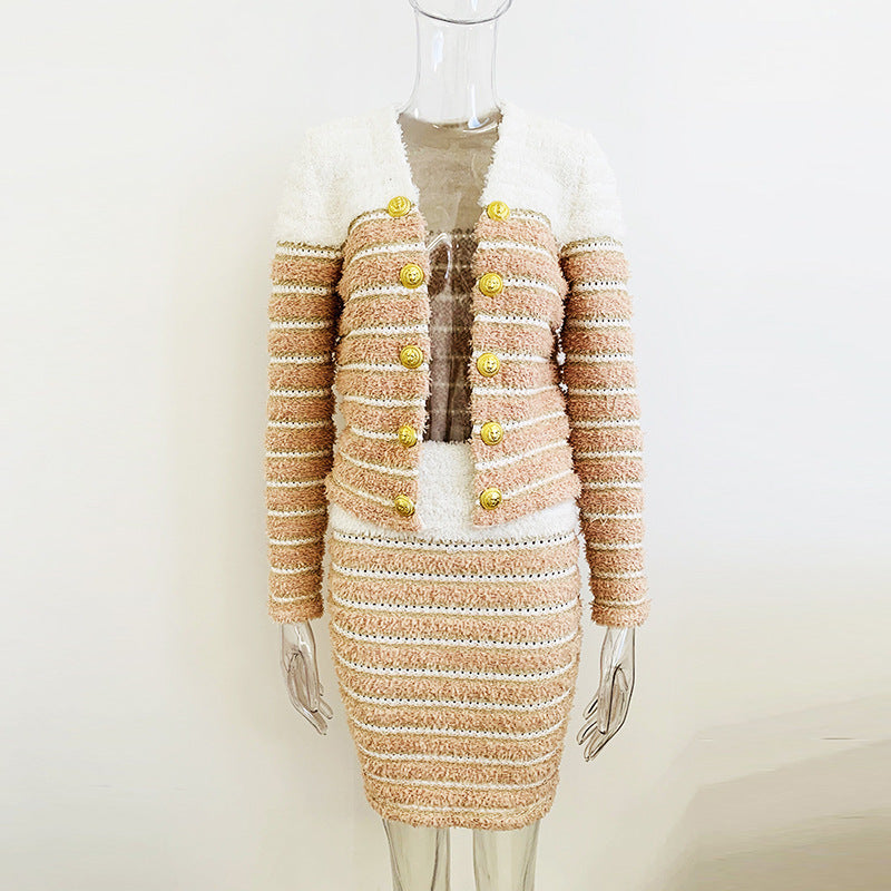 Trendy Striped Knit Cardigan Jacket Stylish All-Season