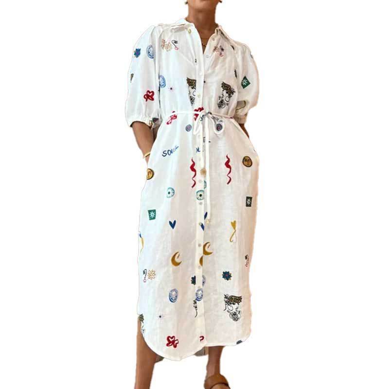 Trendy Floral Print Polyester Maxi Dress with Bow Tie