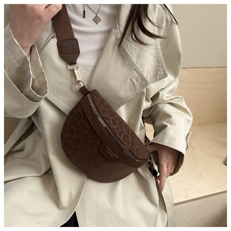 Trendy Retro Style PU Waist Bag Casual Crossbody Chest Bag