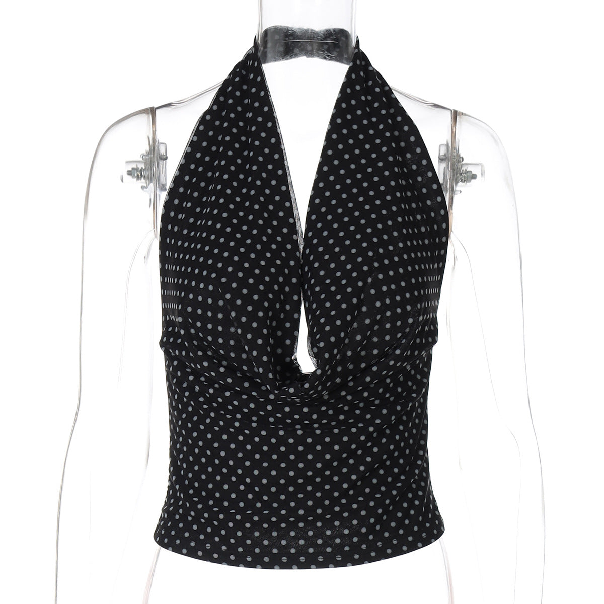 Stylish Polka Dot Sleeveless Backless Top for Women
