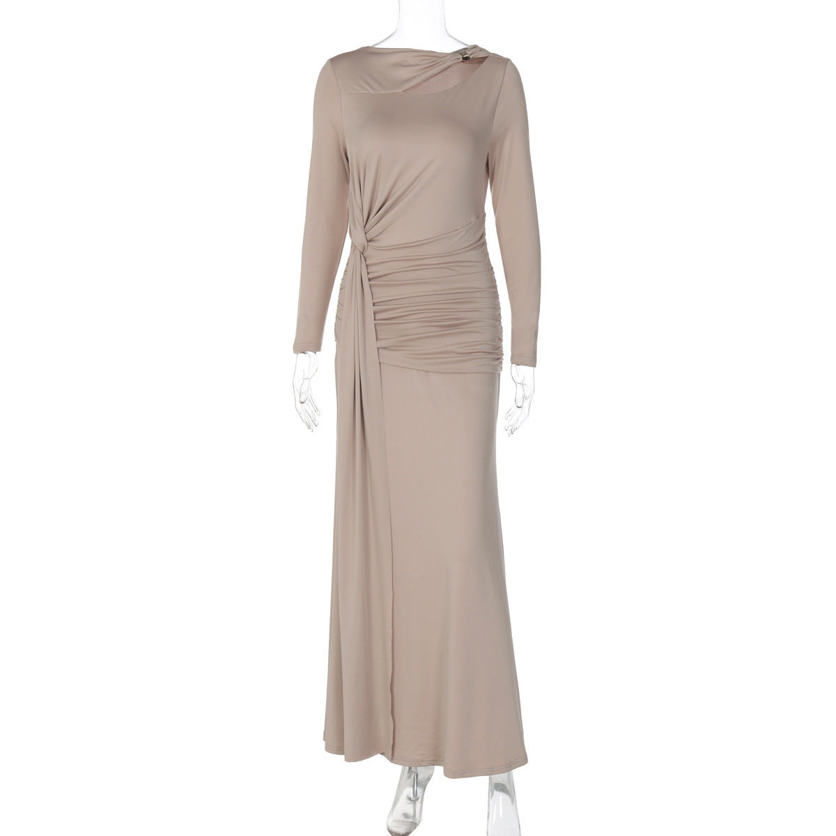 French Style Elegant Long Sleeve Dress With Ruching