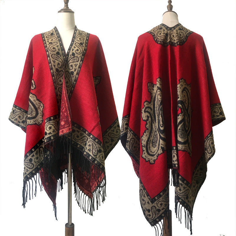 Thickening Cloak With Ethnic Style Grassland Cloak