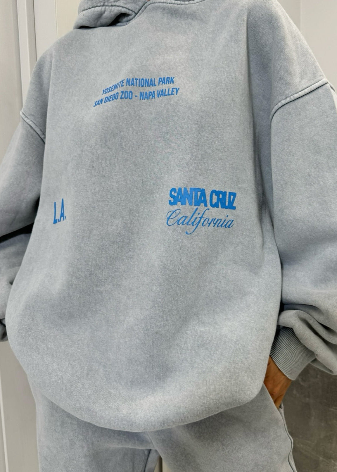 Oversized Cotton Hoodie And Wide Leg Sweatpants Set