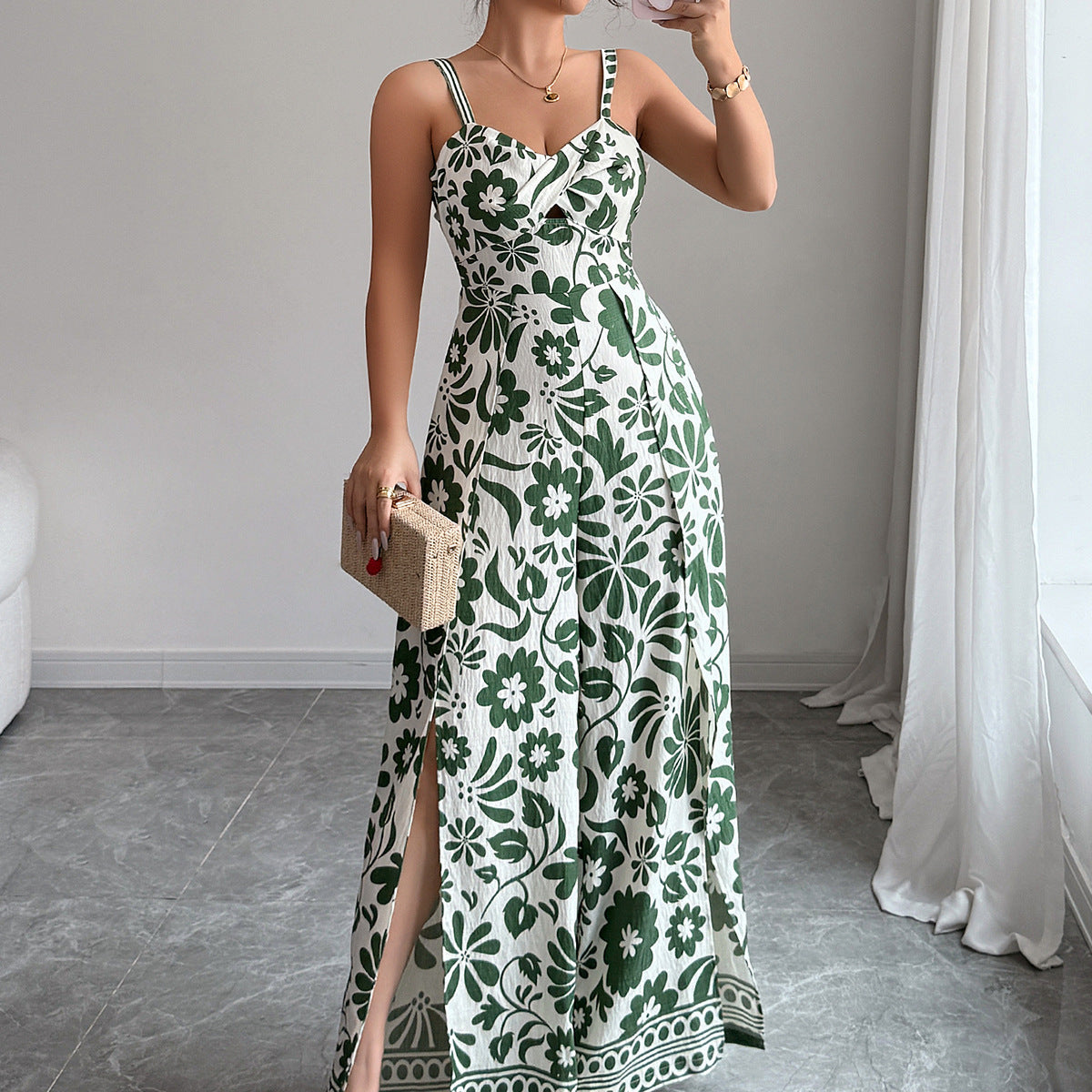 Elegant Twist Pattern Wide-Leg Jumpsuit for Women