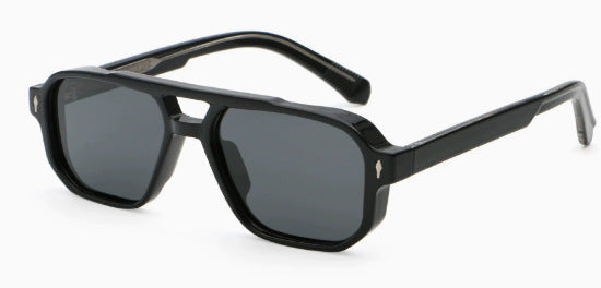 Trendy Pilot Style Sunglasses with Double Bridge and Matte Finish
