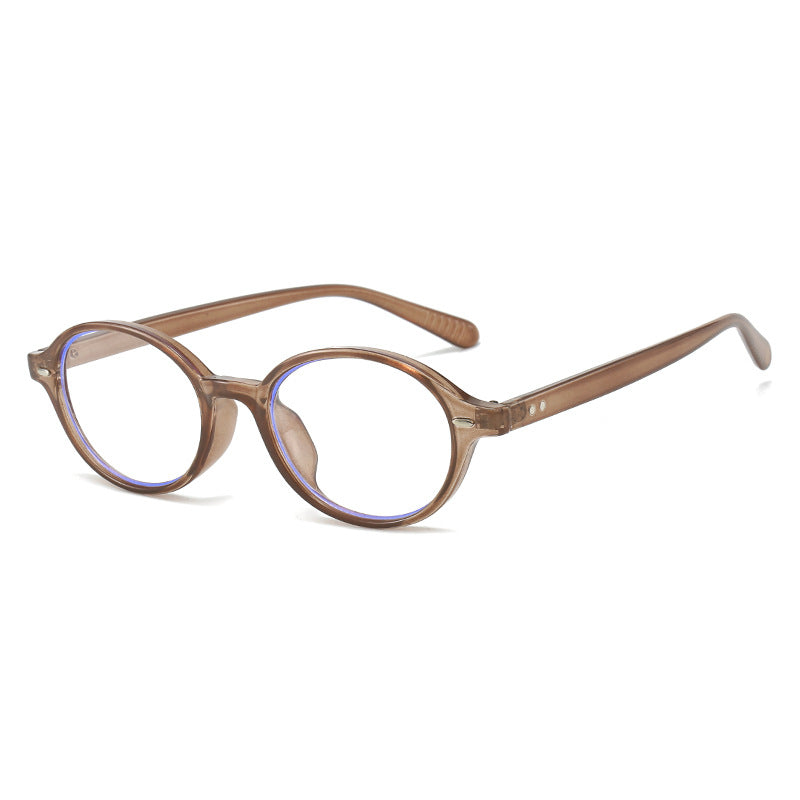 Trendy Oval Sunglasses Retro Clear Lenses Casual Elegant Frames