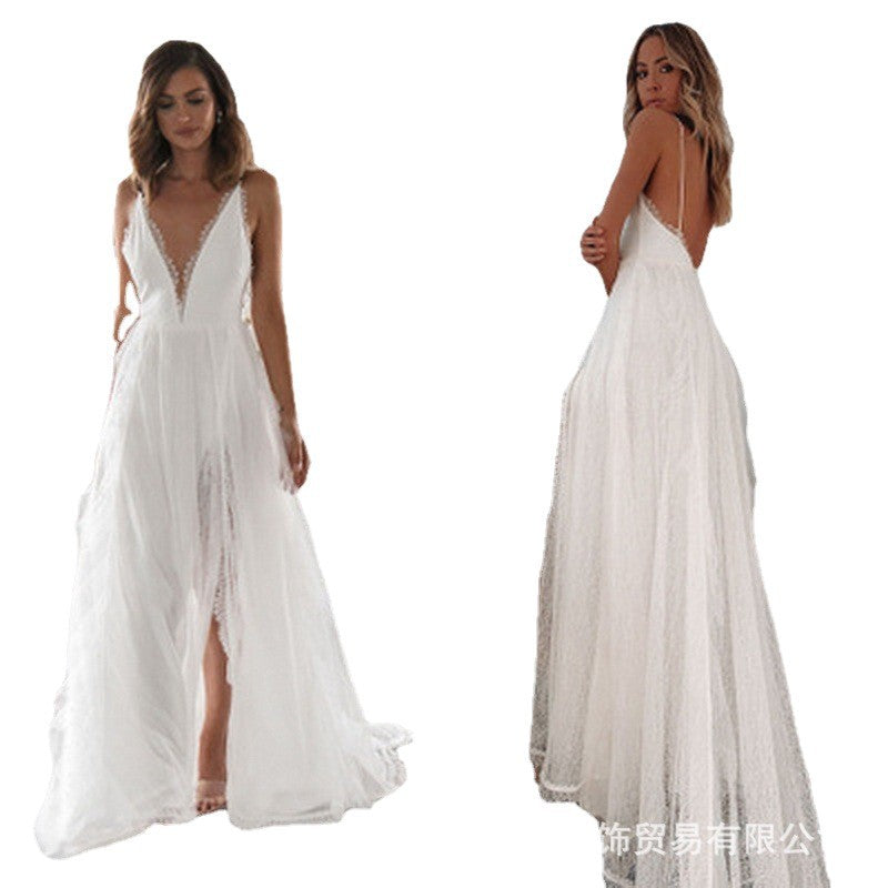 Elegant Lace Off-Shoulder Maxi Dress For Women