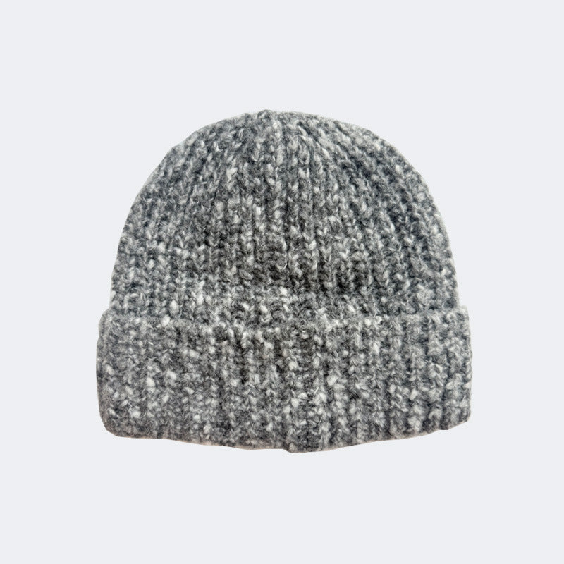 Knitted Wool Blend Beanie Hat for Women