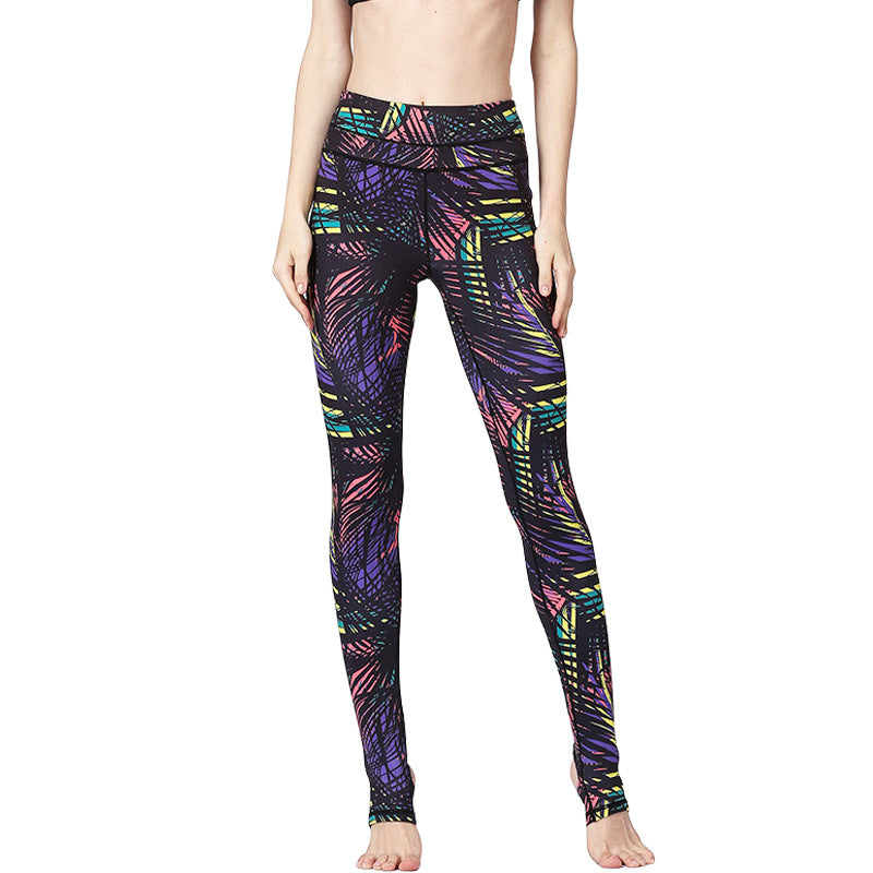 Step High-Bounce Yoga Pants Women Print Tight Outdoor Sports Fitness Clothing Casual Bottom Wholesale