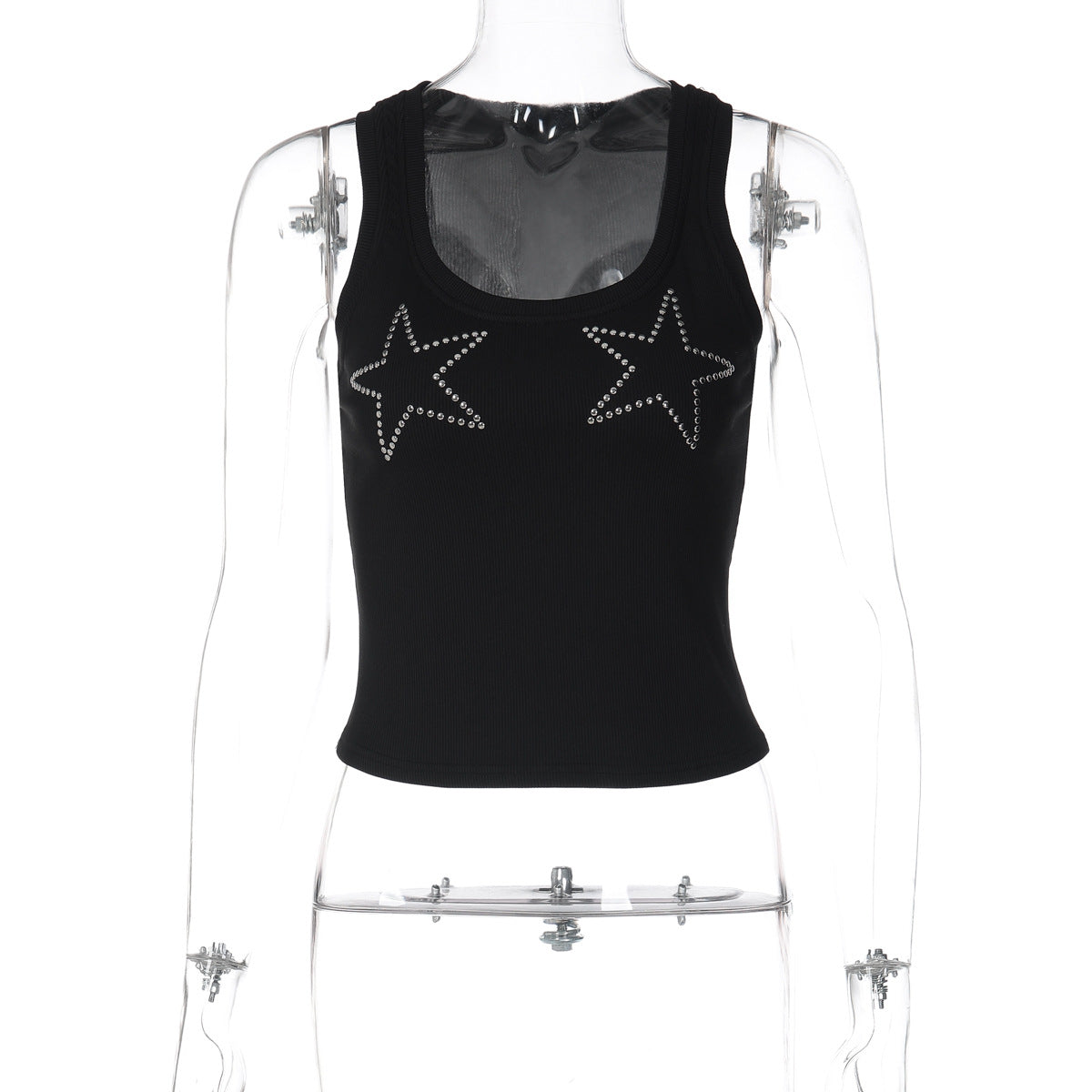 Trendy Sleeveless Rhinestone Tank Top for Women
