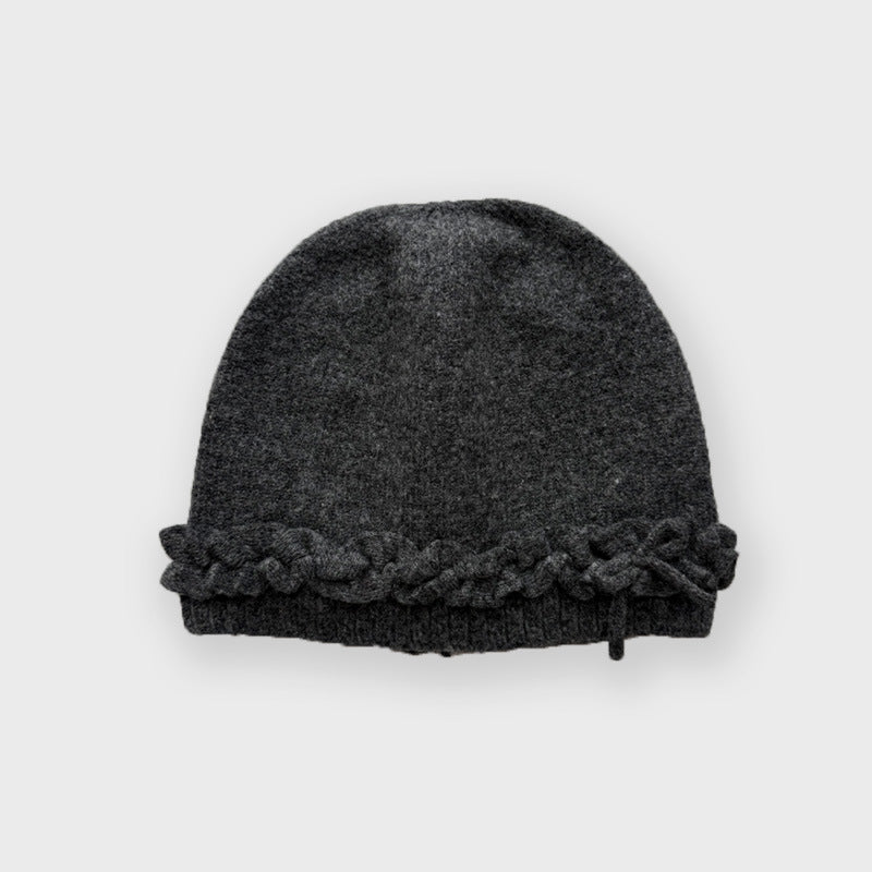 Cute Bowknot Wool Blend Beanie for Women