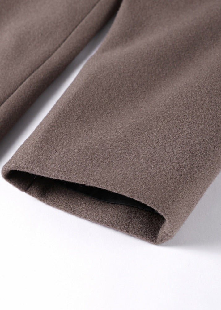 Oversized Double Breasted Wool Coat Khaki