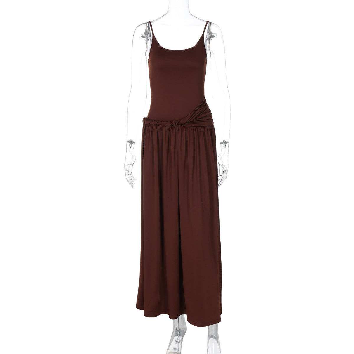 French Chic Spaghetti Strap Maxi Dress Elegant Slim Fit