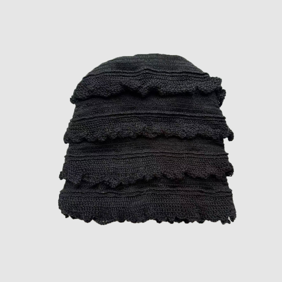 Striped Knitted Wool Blend Beanie Hat for Women