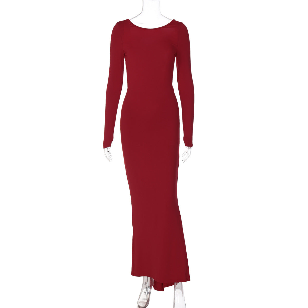 Ribbed Long Maxi Dress Elegant Slim Fit