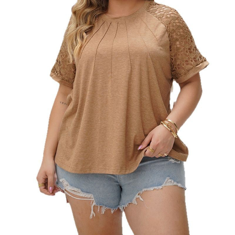 New Elegant Hollow Out Short Sleeve Top for Women
