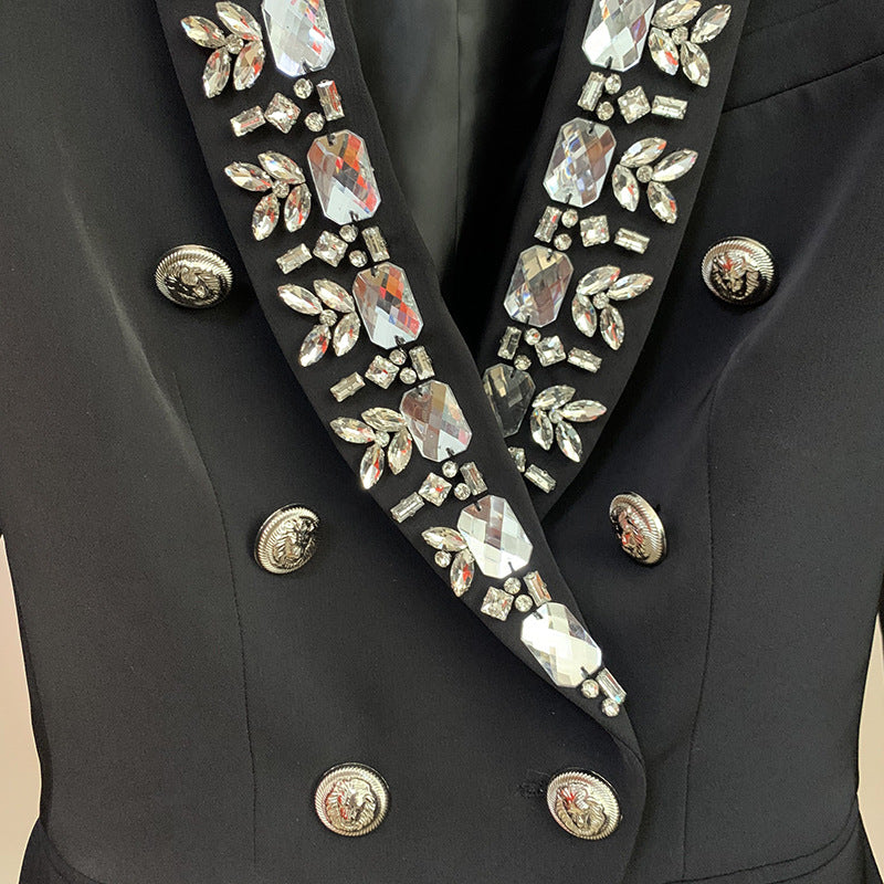 Lion Button Double-Breasted Blazer