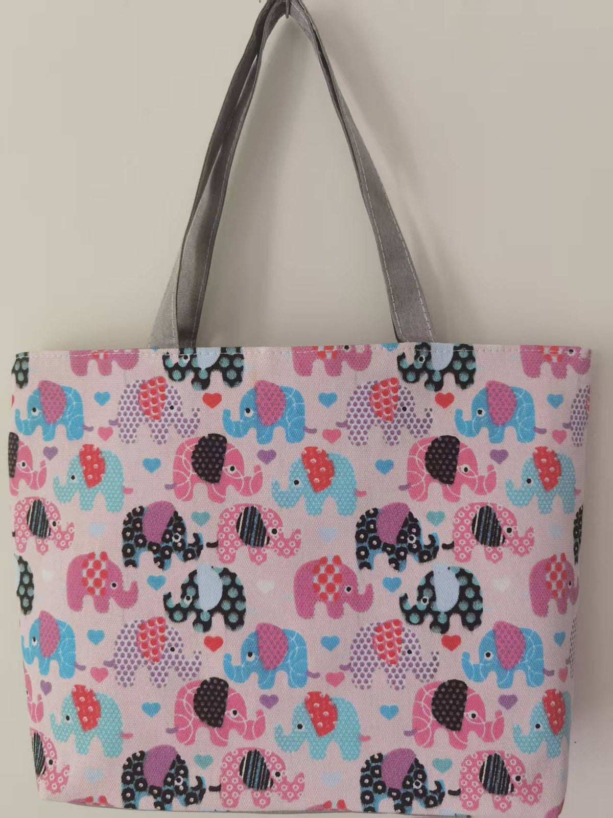 Large Capacity Canvas Tote Bag with Floral Print