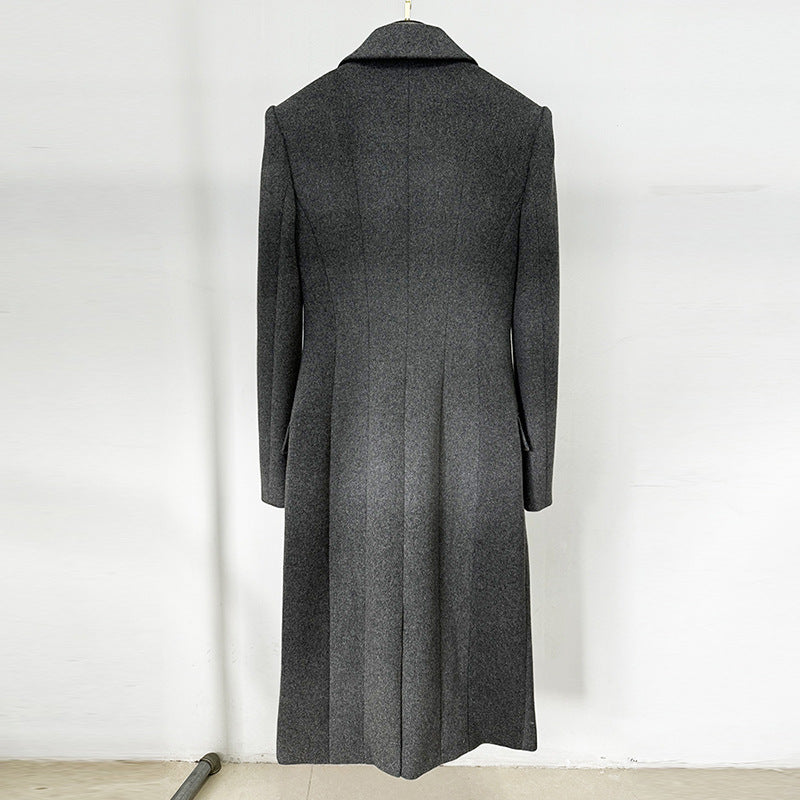 Bow Long Wool Blend Coat