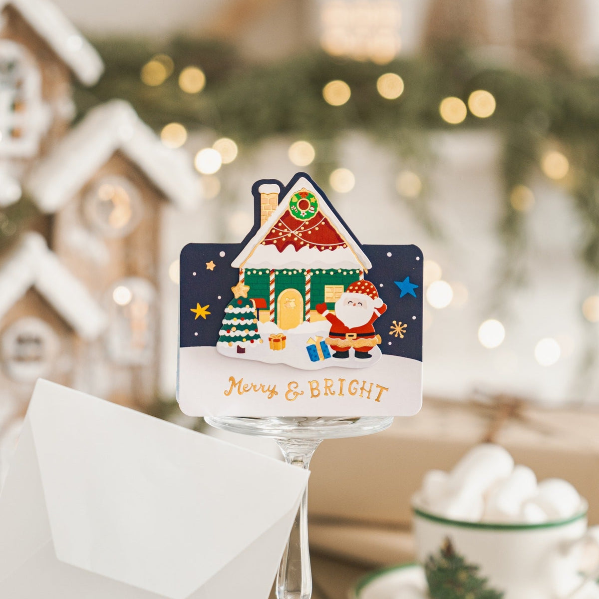 Cute Gold Foiling Christmas Greeting Card