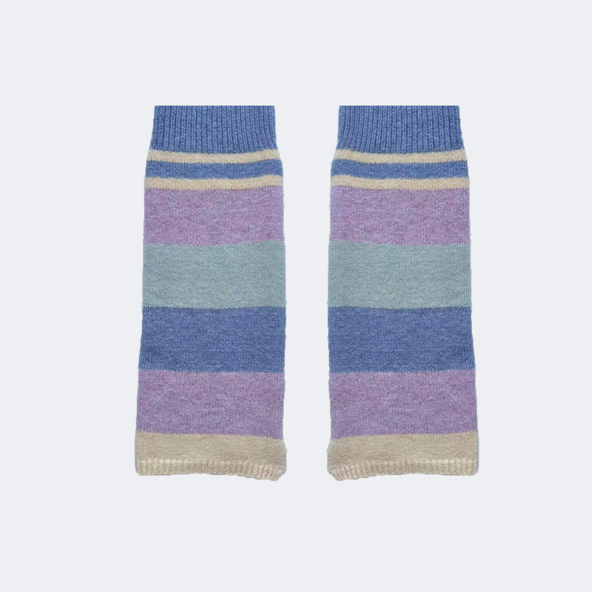 Color Block Wool Blend Knitted Leg Warmers for Women