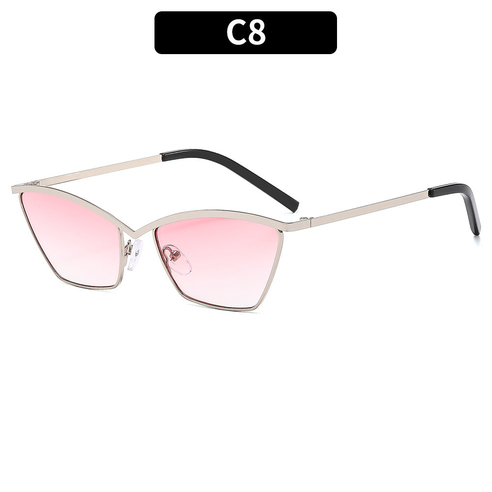 Trendy Irregular Metal Sunglasses Stylish UV400 Protection