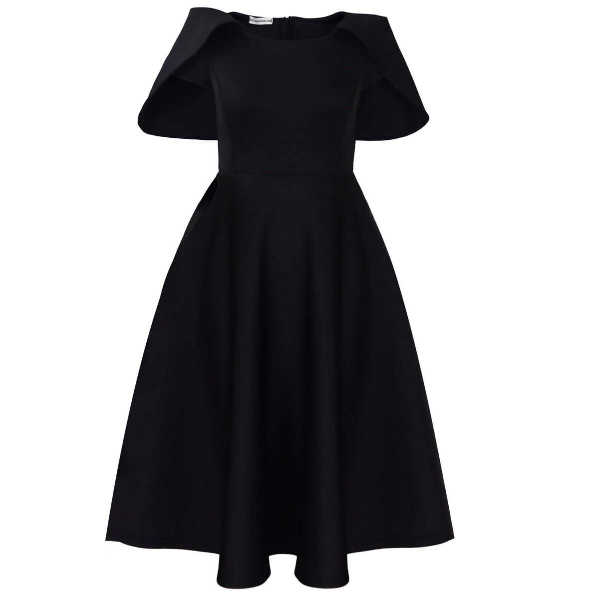 Elegant A-Line Dress With Puff Sleeves
