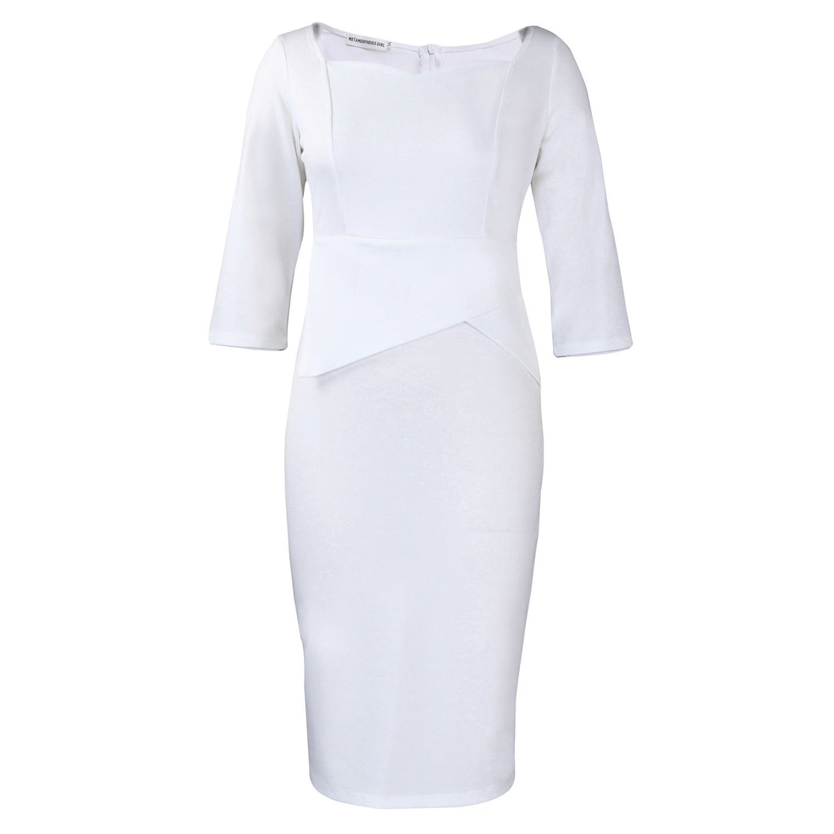 Elegant Solid Color Bodycon Pencil Dress