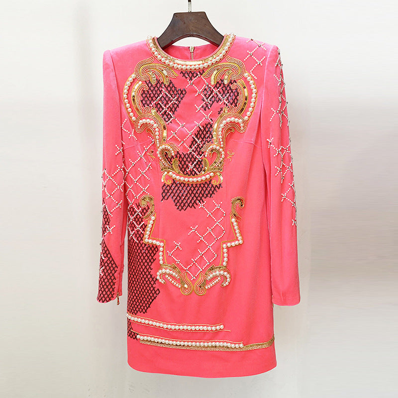 Sequin Embellished Velvet Bodycon Dress